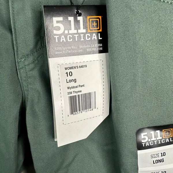 5.11 Tactical Wyldcat Pant Womens 10 Long Thyme Green Skinny Moto Zip NWT - Image 6