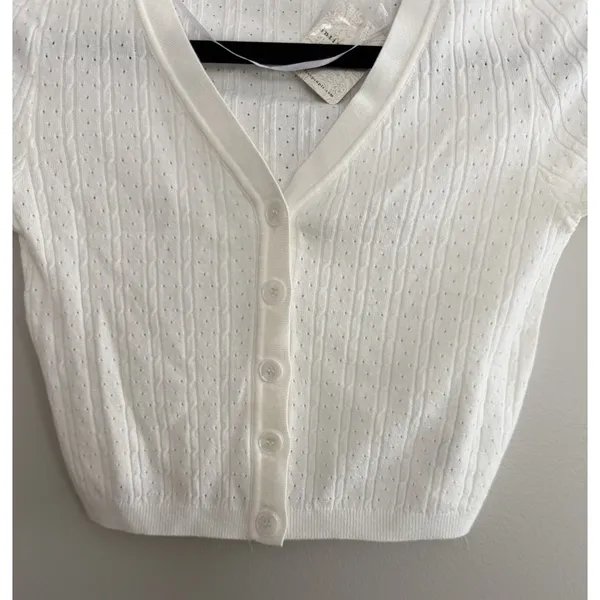 Free People Cassie Cardi Front Button Ivory Women's Size‎ X-Small - Image 5