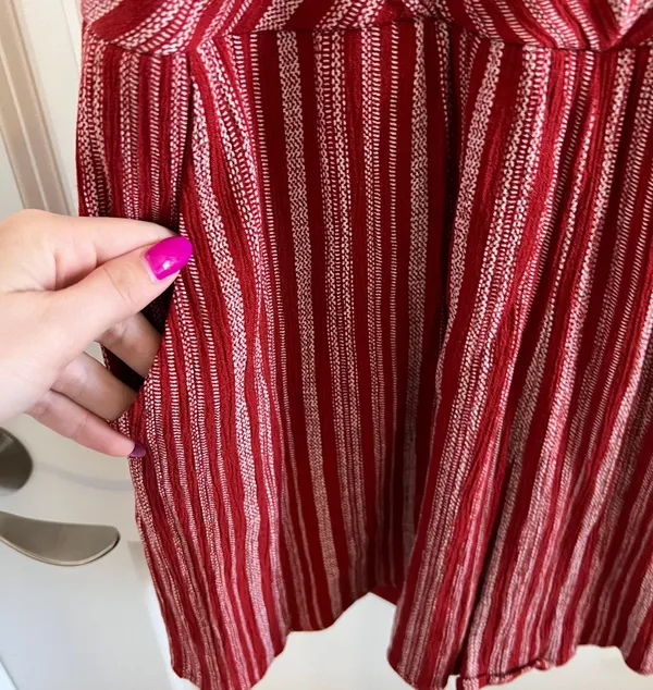 One Clothing Red Striped Romper - Image 4