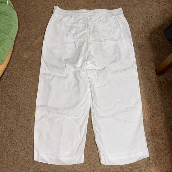 Quince 100% European Linen Wide Leg Ankle Pull On Pant White 3X - Image 8