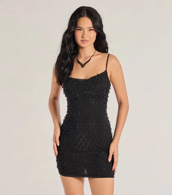 Windsor Black Pearl Mini Dress - Image 2