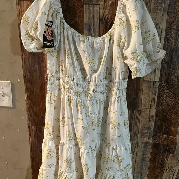 NEW Blush Floral Puff Sleeve Dress size Xl - Image 6
