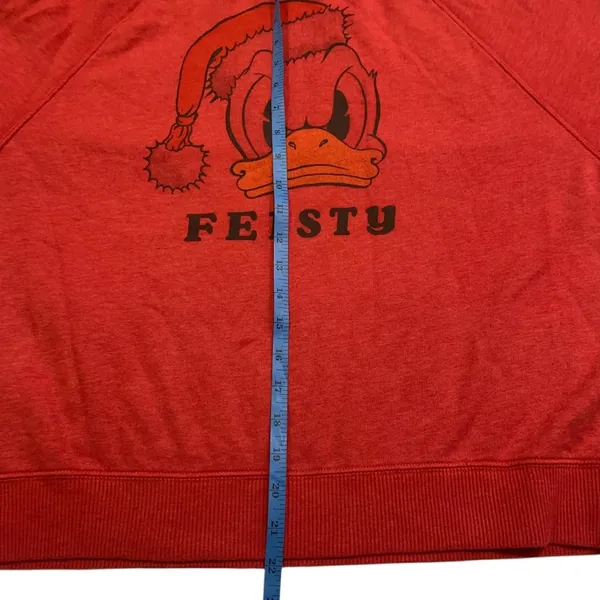 Disney AE‎ Donald Duck Feisty Christmas Holiday Red Sweatshirt Crewneck M - Image 10