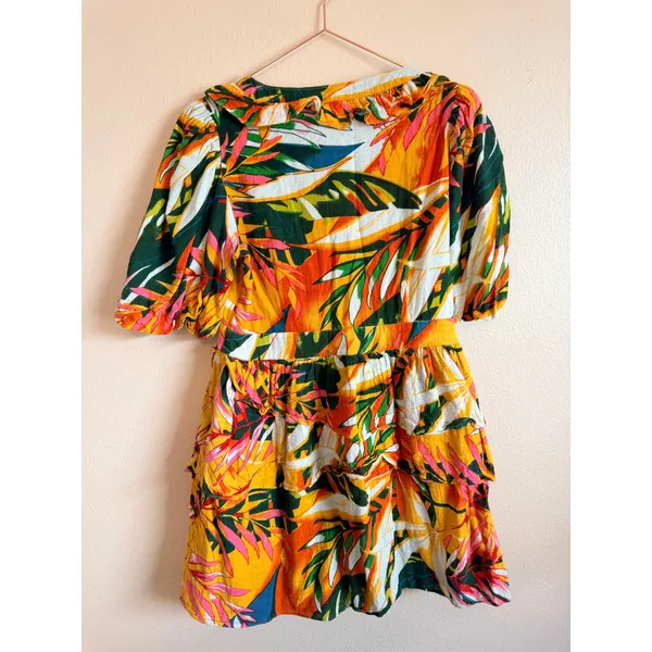 Walter Baker Dress‎ Womens 6 Multicolor Tropical Palm Print Ruffle Mini W71469 - Image 7