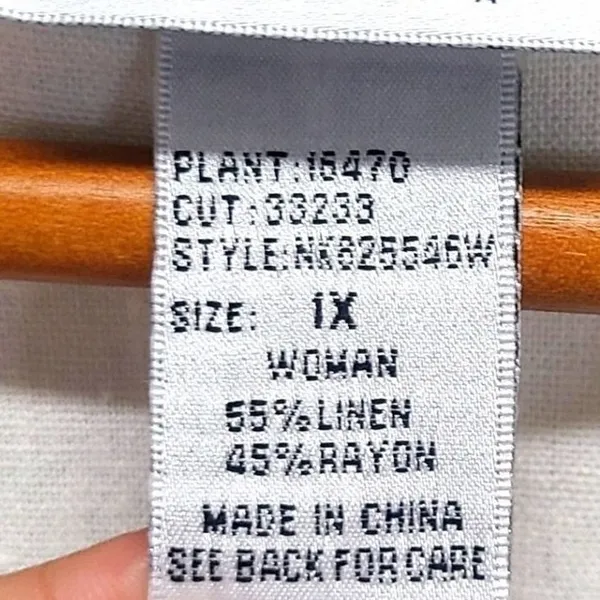Napa Valley Woman Plus Size Linen Napa Valley‎ Floral Blouse Size 1X - Image 7