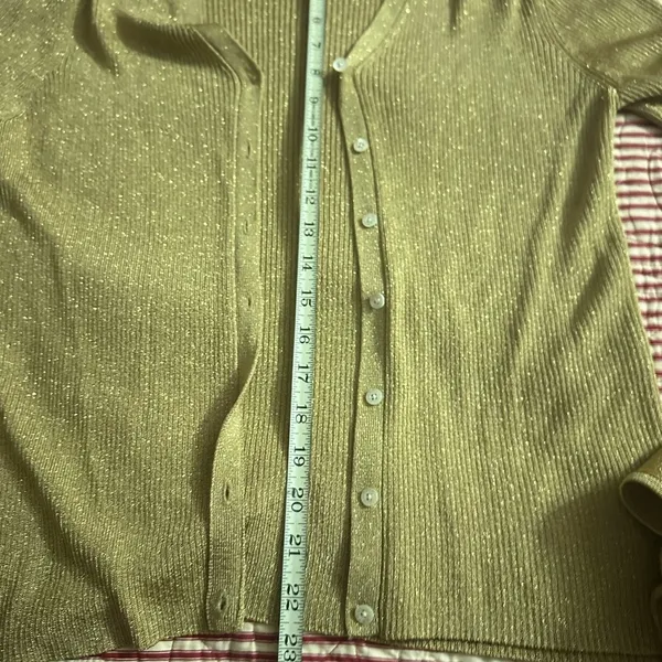 Ralph Lauren Gold Cardigan Sweater Timeless Knit Design - Image 9