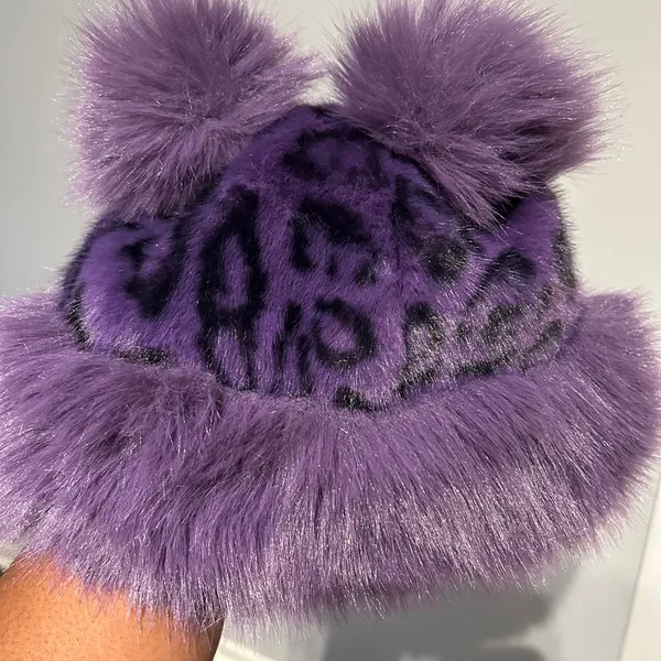 Purple Furry ladies Hat - Image 8