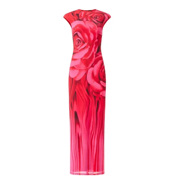 AFRM Vibrant Pink Floral Maxi Dress - Image 4