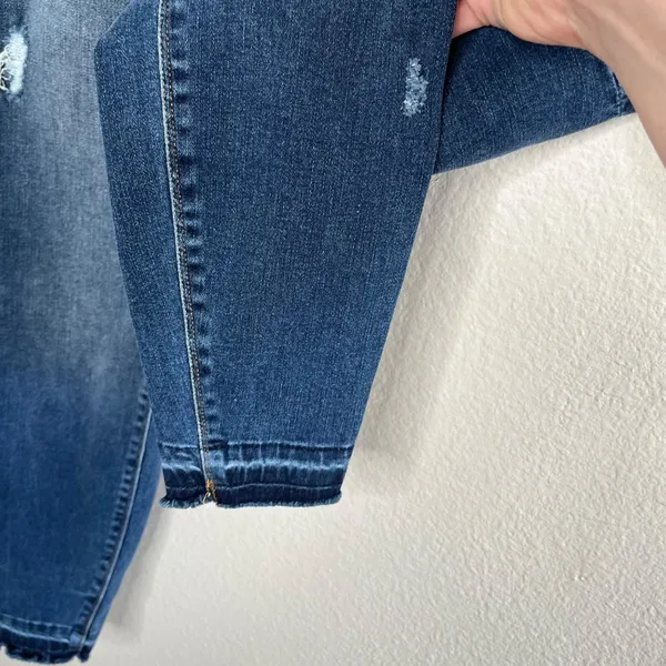 Spanx Womens Distressed Ankle Skinny Denim Pull On Jeans Size Medium - Image 8