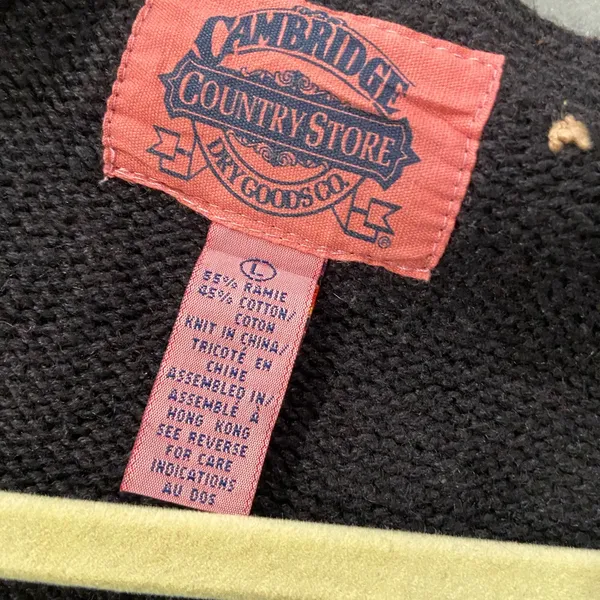 VTG 80s Cambridge Country Store Size L Christmas Sweater Vest Cotton Patchwork - Image 7
