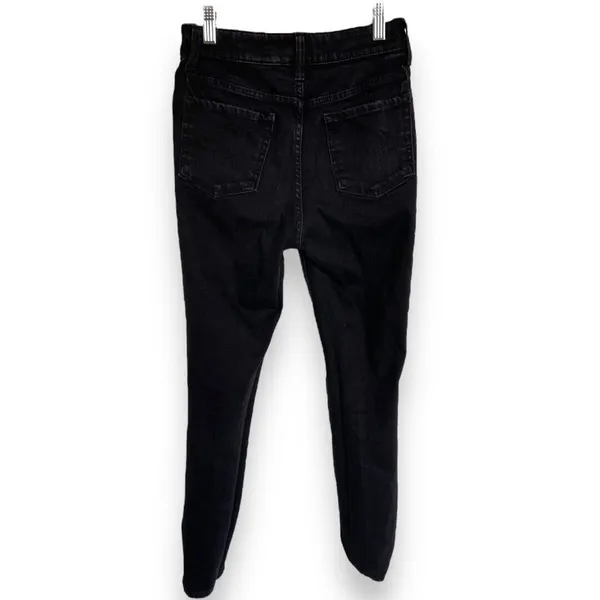 Time & Tru Womens Jeans Sz 6 Petite‎ Black Distressed High Rise Skinny Denim - Image 3