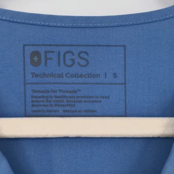 Figs Women's Casma Three-Pocket Scrub Top Size Small Blue V Neck Hospital Office - Image 4