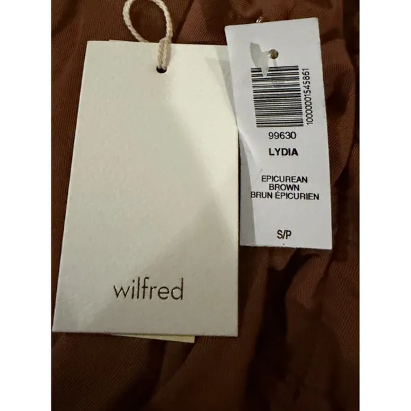 Wilfred Lydia Brown Ruched Mini Dress Bodycon‎ Small Petite Coquette Minimalist - Image 8