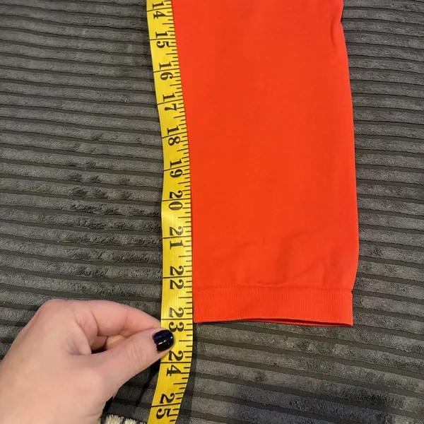 Gymshark Fit Seamless Mid Rise Activewear Leggings Red/Orange Size Medium - Image 3
