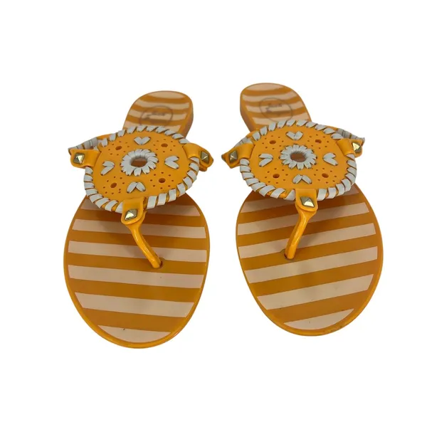 Jack‎ Rogers Georgica Jelly Sandals Tangerine White Size 7 - Image 3