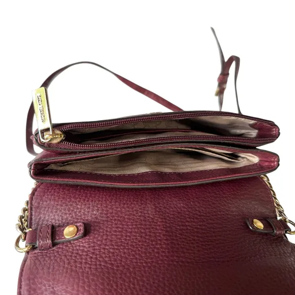 Michael Kors Crossbody Shoulder Bag Leather Burgundy Chain Strap 9x7‎ - Image 8
