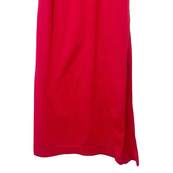 Free People Beach Drew Tee Dress Barbados Cherry Red Twist Sleeve Midi Sz Small - Image 4