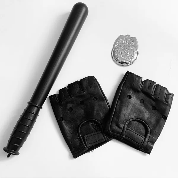 Women’s Fetish Sexy Police Officer Cop Accessories Baton Badge Gloves - Image 2