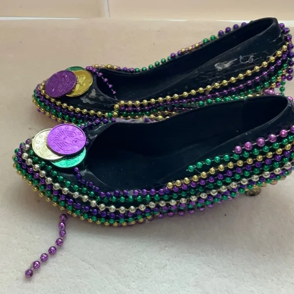 Mardi Gras Heels Purple Size 7.5 - Image 4