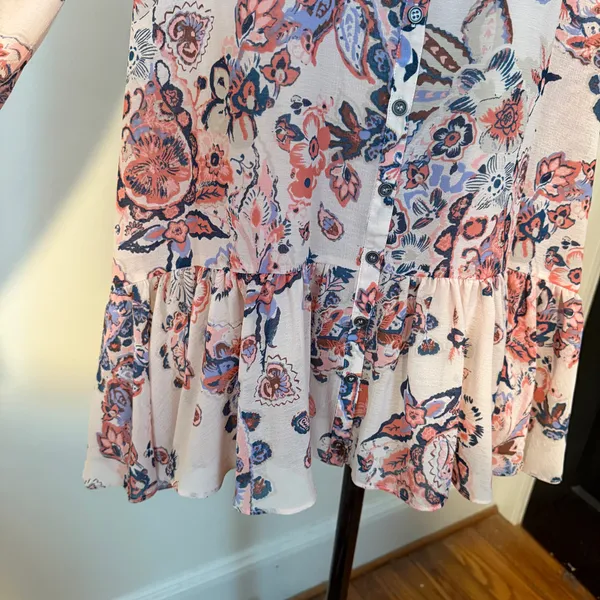 NWT Free People Pink Floral Mini Dress - Image 4