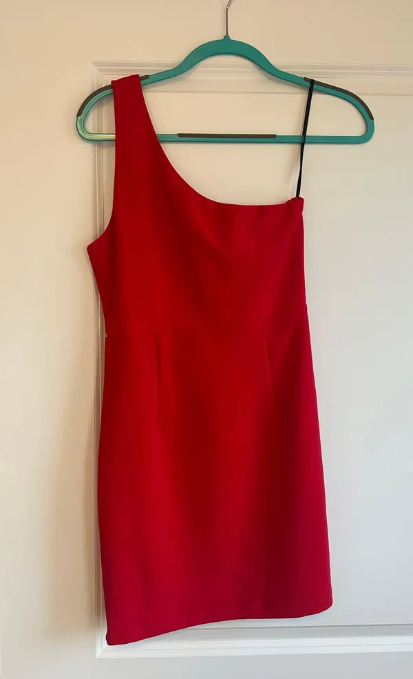 Hello Molly Red One Shoulder Dress - Image 2