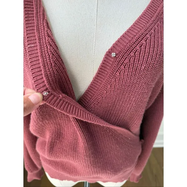 Gentle Fawn Balletcore Mauve Tulip Pink Crossfront Sweater L - Image 4