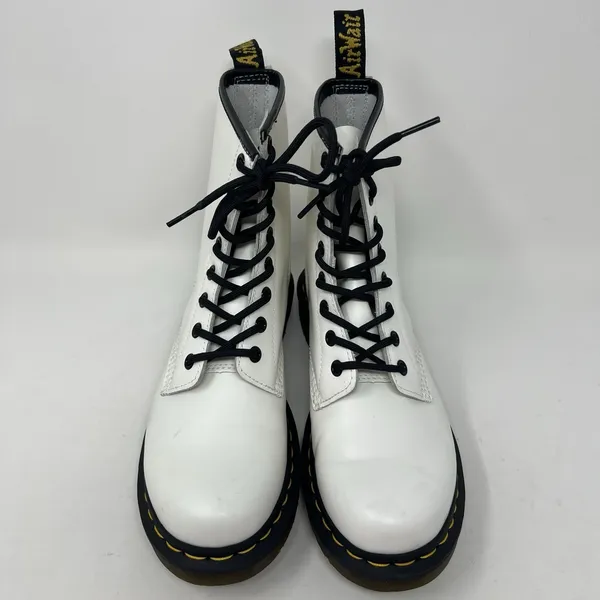 Dr. Martens 1460 White Smooth Leather Boots 8-Eye Lace Up Women's US 8 11821 - Image 4