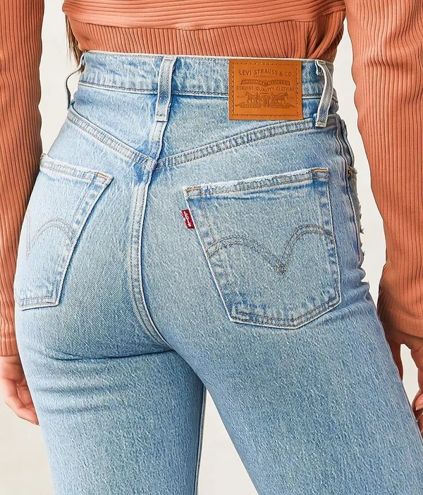 Levi’s® Ribcage Ripped High Waist Ankle Straight Leg Jeans (Samba Done) - Image 2
