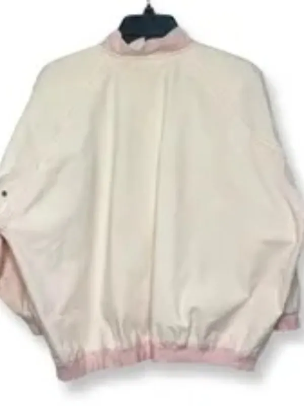 Pink Cotton Snap Front Varsity Jacket Sz S - Image 2