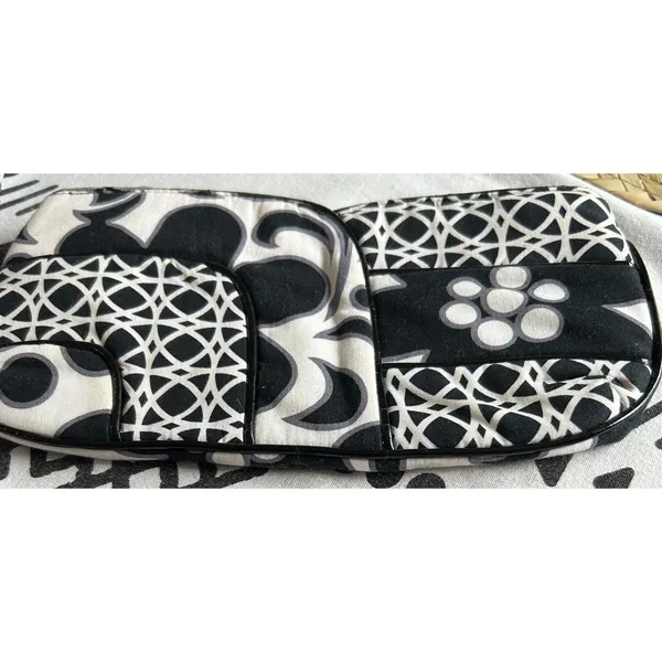 Vera Bradley Quilted Clutch Black‎ White Pattern Minimalist Purse - Image 2