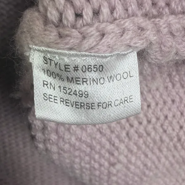 Amour Vert Women’s 100% Merino Wool Chunky Cable Knit Soft Sweater Lilac Sz XL - Image 6