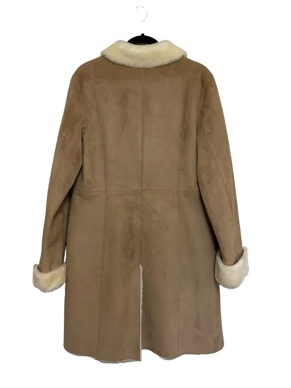 Vintage LOFT Faux Suede Fur Collar Lined Penny Lane Jacket - Size 10 - Image 2