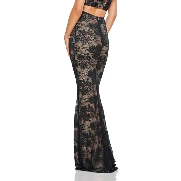 Nookie Heaven Black Lace Maxi Skirt NWT Size Small - Image 9