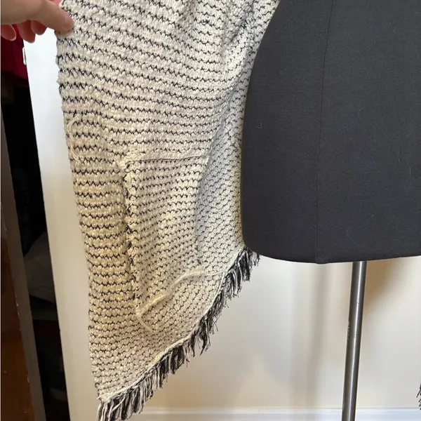 Free People Love Me Tender Open Knit Cardigan with Fringe and Hood - Image 2