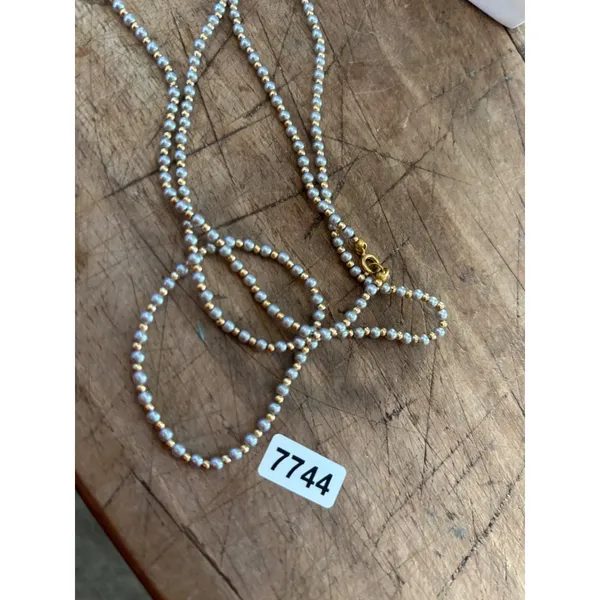 Gold & Silver-Tone Beaded Necklace With Lobster Clasp Closure - Image 6