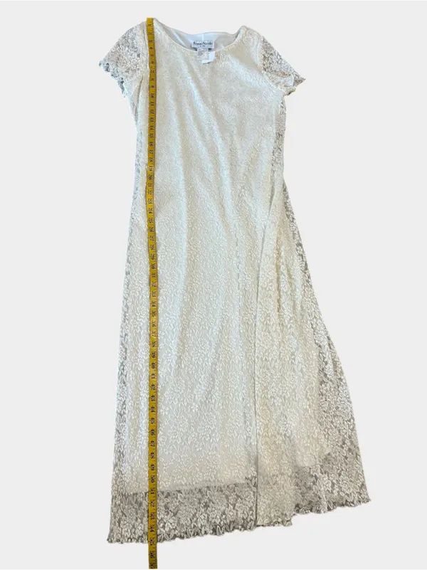 Ronni Nicole by Ouida Ivory Floral Lace Maxi Dress Size 18 Formal - Image 11