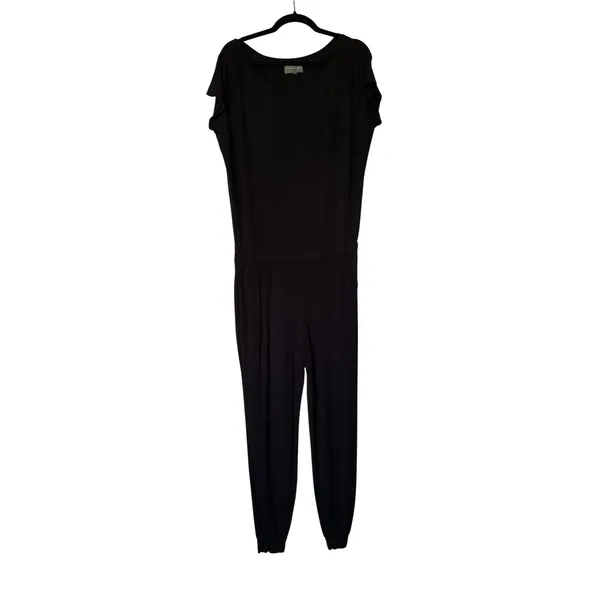 Michael Stars Black Short Sleeve Elastic Waist Tapered Jumpsuit‎ Small - Image 2
