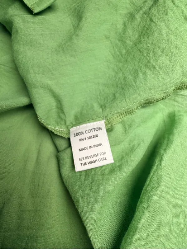 True Destinations Women’s Small Green Cotton Button Down Shirt Roll Tab Sleeve - Image 7