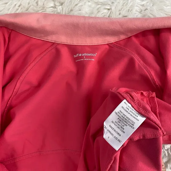 Tuff Athletics Pink Zip Up Jacket Thumb Hole Long Sleeve Emergency Hair Tie - Image 6