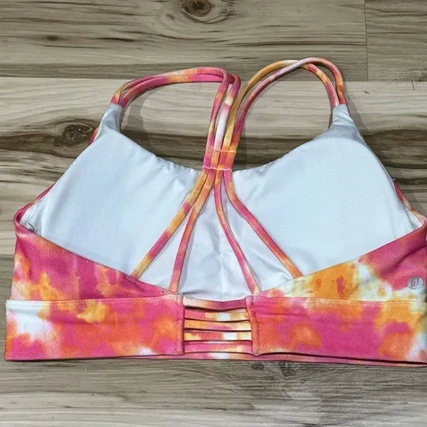 Wildfox Sweat Tie Dye Two Piece Sports Bra Leggings Pink Orange Womens Medium - Image 5