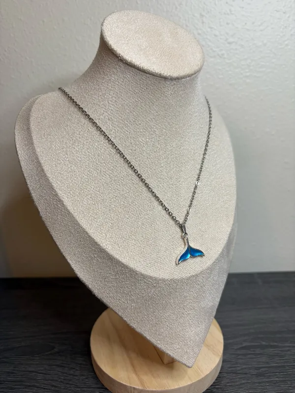 Handmade Silver Dolphin Tail Necklace - Image 3