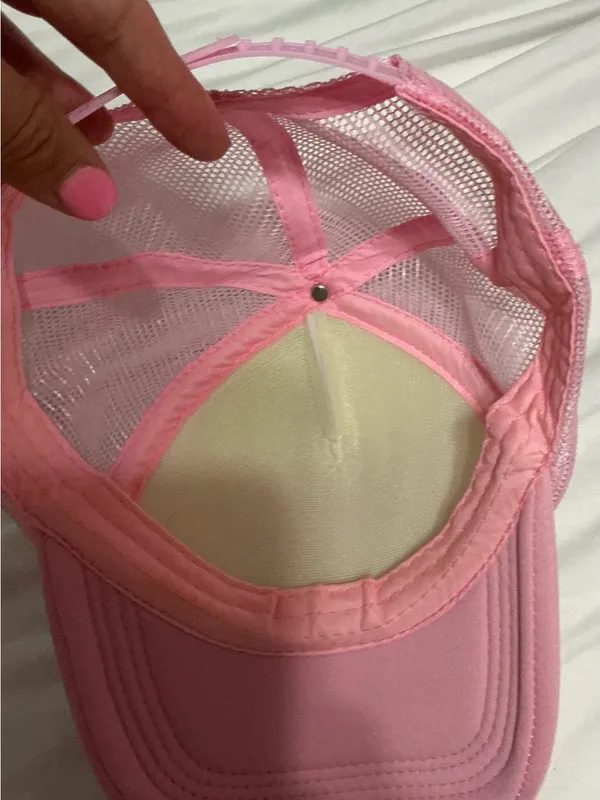 Von Dutch Pink and White Mesh Trucker Hat - Image 3