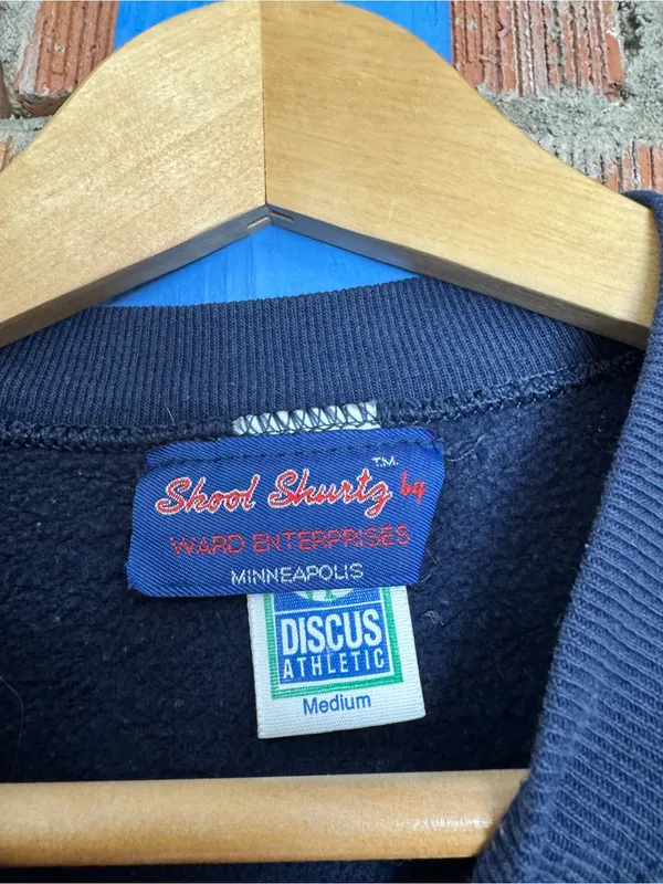 Vintage 90s Jamestown College Navy Crewneck Sweatshirt - Image 3