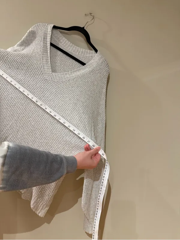 American Eagle Gray Waffle Knit Sweater - Image 6