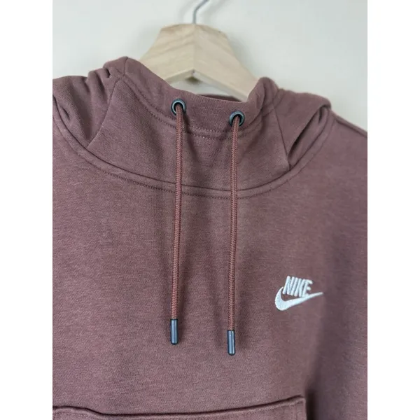 Nike Sportswear Essentials Women’s Brown Hooded Cropped Sweater Size M - Image 4