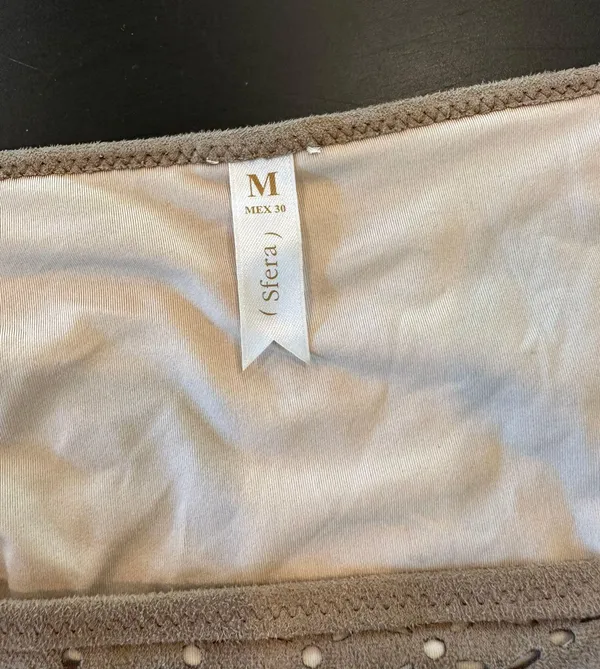 Suede Floral Bikini Tan - Image 8
