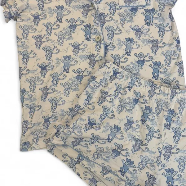 Roller Rabbit Love Shack Fancy Pajamas Collab Monkey Bow  - Image 5