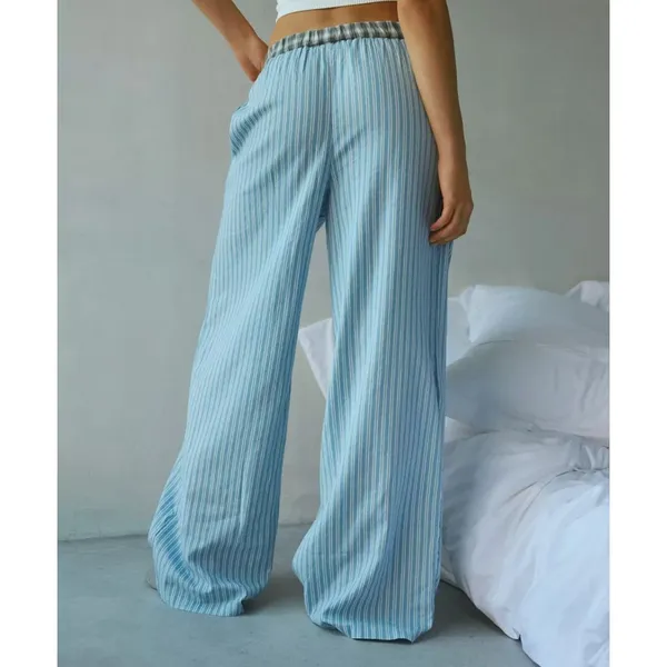 Urban Outfitters Pants cotton striped avril boxer low rise womens Blue (medium) - Image 5