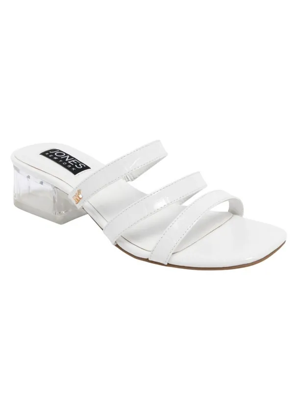 Jones New York Strappy Block Heel Slide Sandal Open Toe JNY-UNIKA White 8M - Image 11