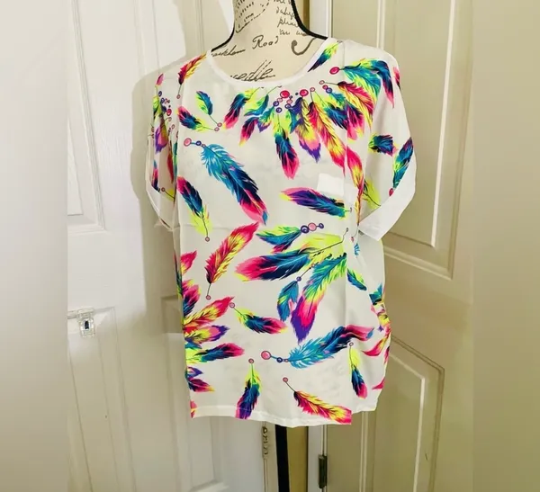 Ladies feather Print 2pc Set Multiple Size M - Image 13